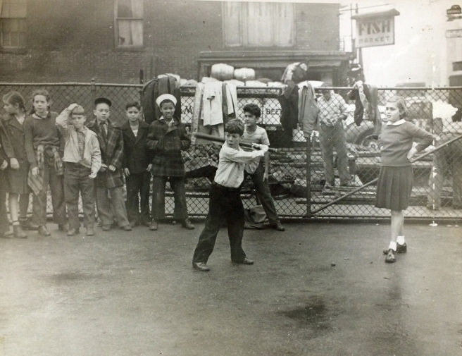 LRSH students playing baseball, 1940