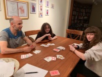 Every night after dinner, our family plays a couple of hands of Shanghai Rummy, a ten-hand card game. We have almost not missed a single night! Berthelsen-Karps, May 2020